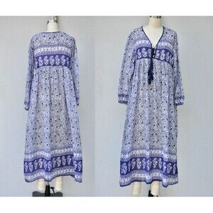 Vintage Indian Dress Cotton Indian Dress Long Maxi Oversized Boho OS